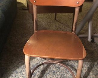 Vintage child's school chair w/desk