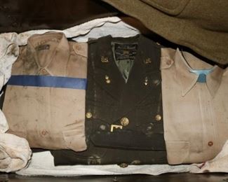 WWII US Military Uniform, Chest and Newspapers 