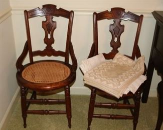 6 Antique Cane Dining Chairs