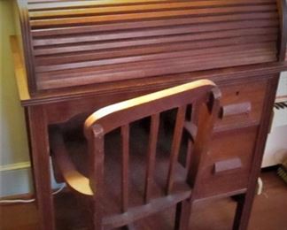 Child's Roll Top Desk & Chair