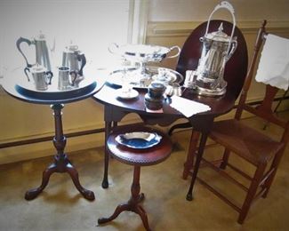 Side Tables...Pewter....Silver Plate.....