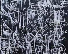 Darin Latimer: "Saturn (Samo)", May 1, 2019. Krink Ink & Acrylic Paint on Artist's Panel. Signed verso. Size: 20" x 24". $1,000.00