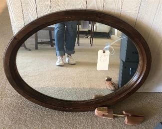 Gorgeous wood oval mirror