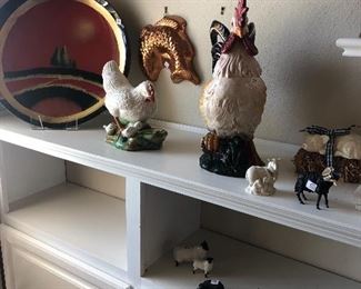 Lambs, roosters, chickens, etc