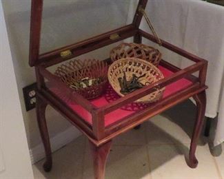 Shadowbox table, old keys