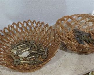 Railroad, clock, skeleton keys