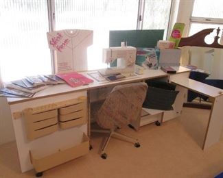 Wonderful Sewing Cabinet, All the Bells & Whistles!!!  Plus Comfy Work Chair on Casters