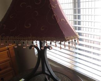 Red Beaded Table Lamp