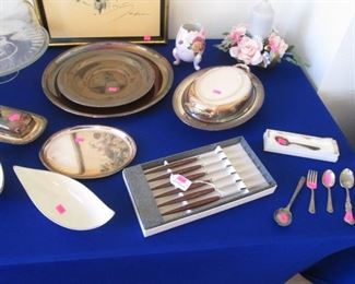 Boxed Steak Knives, Made Holland, Silver Plate Hollowware & Utensils