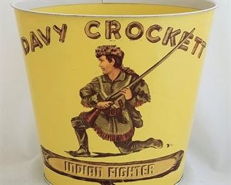 Davy Crockett wastebasket vintage 1950s