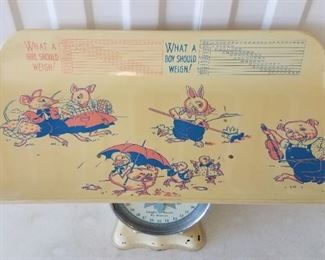 Charming 1950s baby scale
