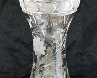 Vintage cut & etched crystal vase