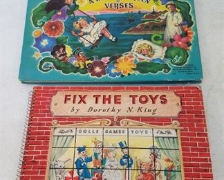 You never find pop up children's books in this condition. There is no damage to the pop ups, which unfold to make three dimensional scenes when the pages are turned. Also includes a complete  "Fix the Toys" book, which lets a child discover and properly place the correct heads on the animal's bodies.