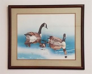 1973 Print of Two Canadian Geese by Gene Gray