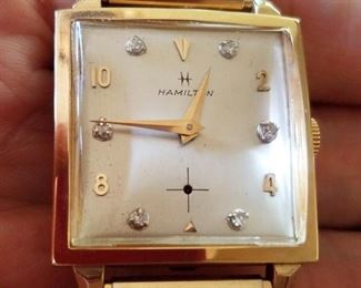 14K GOLD Hamilton Model 770 22 Jewel Wrist Watch