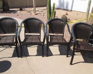 Set of 4-Patio Chairs, they Stack!