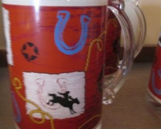 Set of 4 Cowboy-Themed Insulated Mugs