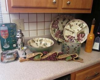 Oneida "Veneto" Hand-Painted Dishes & Bar Ware