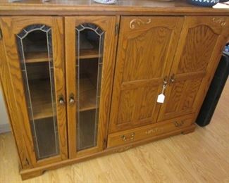 Oak TV Stand & Cabinet