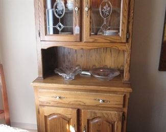 Tall China Cupboard, Drawer& Cabinet Storage + Lighted Upper Display Area