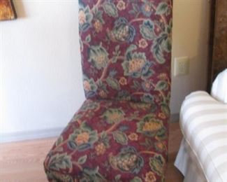 Set of 4-Parson's Style Side Chairs, Rich Colors & Floral Pattern