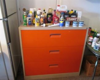 Cleaning Supplies & Chemicals + 3-Drawer Cabinet