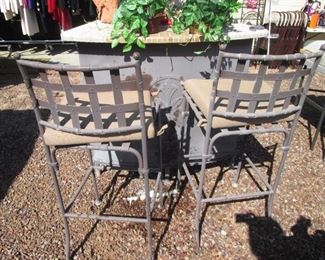 2-Bar Stools with Outdoor Bar