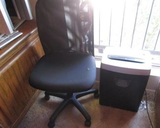 Shredder + Secretarial Chair