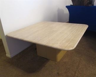 Travertine Table at Coffee Table Height, 40" x 40"