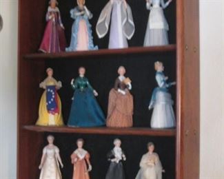 "Great American Women" Set of 12 by US Historical Society. Porcelain & Fabric