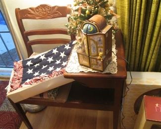 Antique Telephone Table + Boxed Throws