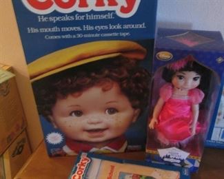 Corky & Cricket Brother & Sister Dolls with Cassettes, C-1980's