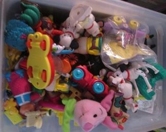 Bin of Small Toys, some still packaged Little Pet Store