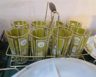MCM Highball Glassware Set in Carrier