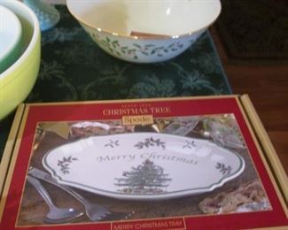 Spode Christmas Set + Stunning Lenox Holiday Chip & Dip Set