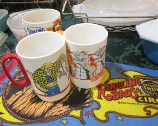 Ringling Brothers Banner and Mugs
