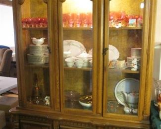 3-Section China Cabinet, Lighted, 62" wide