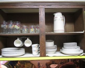 Dish Set & Patterned Glasses