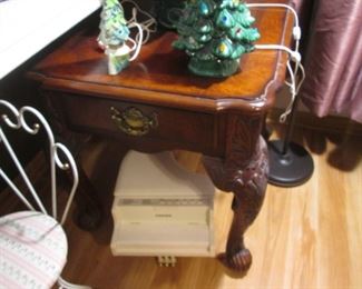2-Matching Queen-Ann Leg End Tables with Drawer by Broyhill; Children's Baby Grand Piano