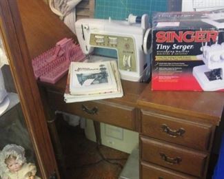 Portable Sewing Machine, Supplies + Sewing Cabinet