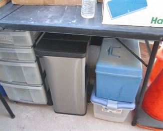 Bins, Containers and a Stainless Trash Can