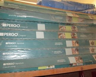 Boxes of Pergo Flooring