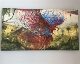 Original Oil on Canvas by Christopher Maslow - Jungle Macaw