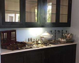 Large variety of silver plate and sterling