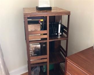 Mid Century teak spinning Scandinavian book case