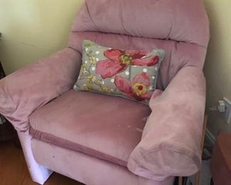 Pink velvet chair