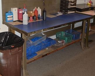 Industrial Antique Work Bench