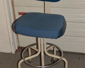 Industrial Vintage Roll Around Shop Stool
