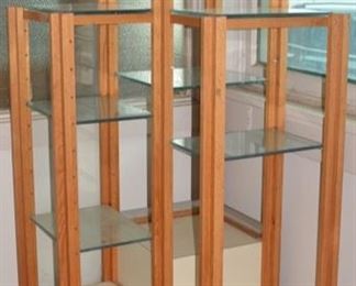 Mid Century Glass Display Shelves, Trio of Shelf
