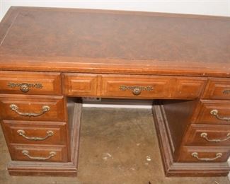 Vintage oak Desk with Leather Top
